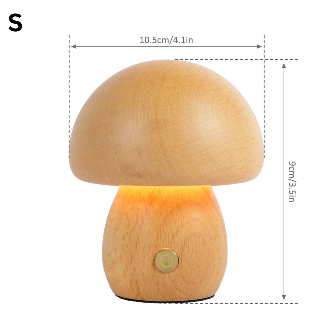 Houten paddenstoel lamp