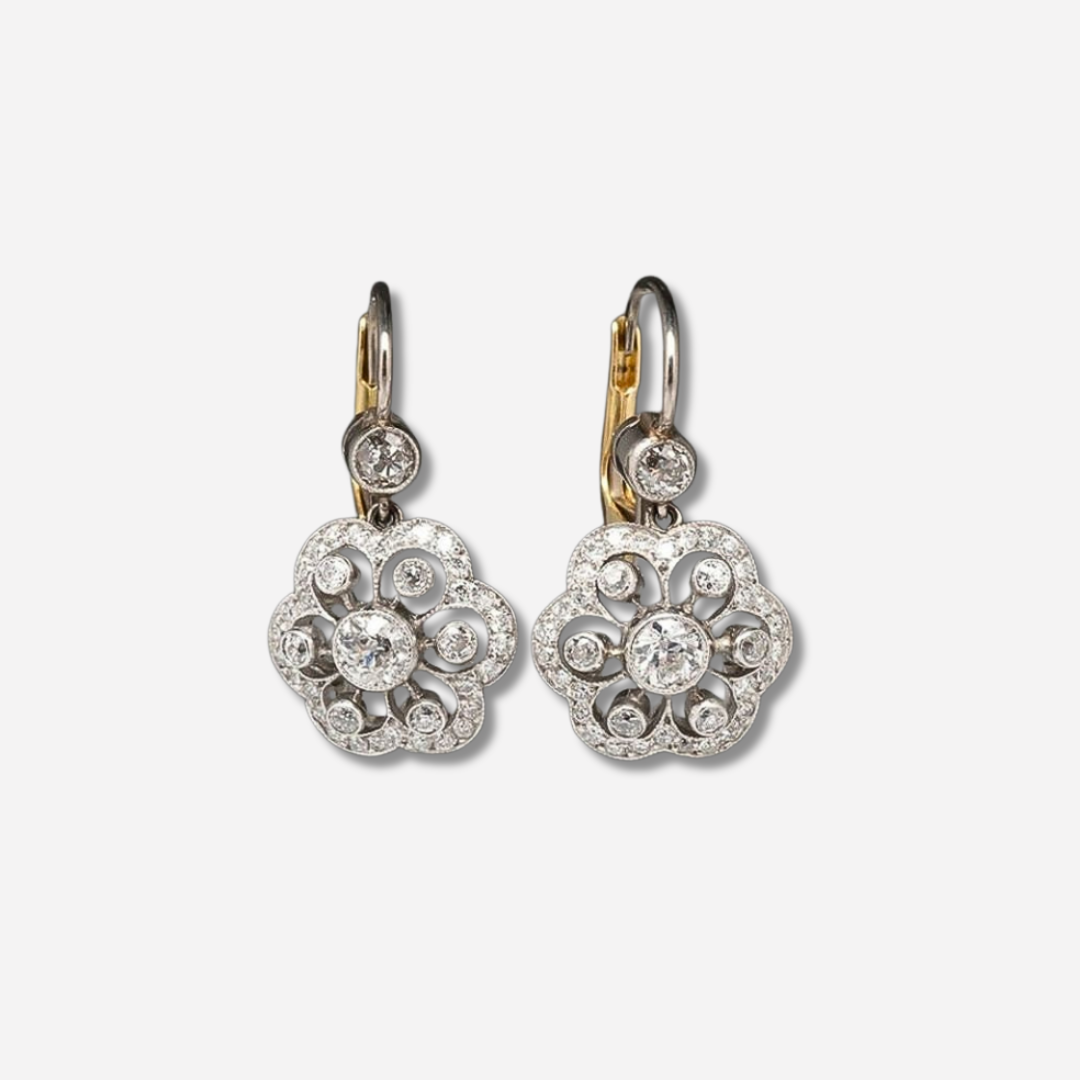 Oorbellen vintage design sprankelende kristallen