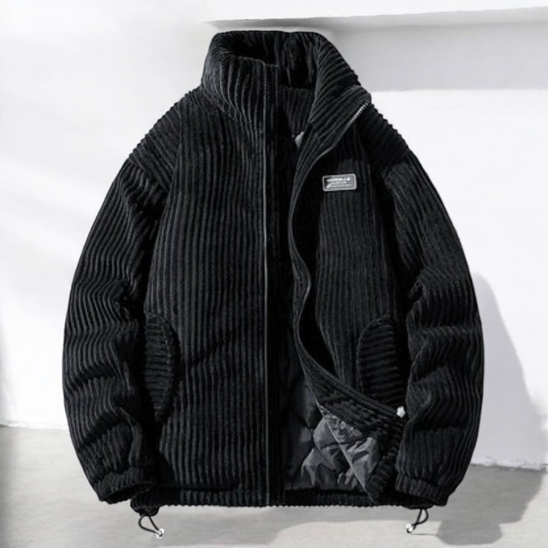 Corduroy puffer jack