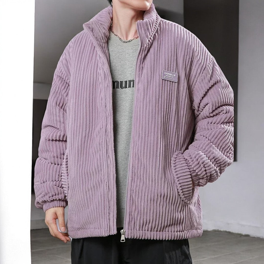 Corduroy puffer jack