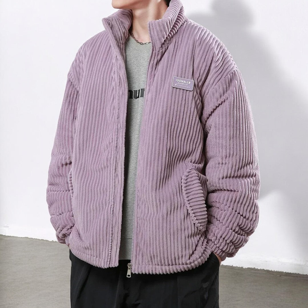 Corduroy puffer jack