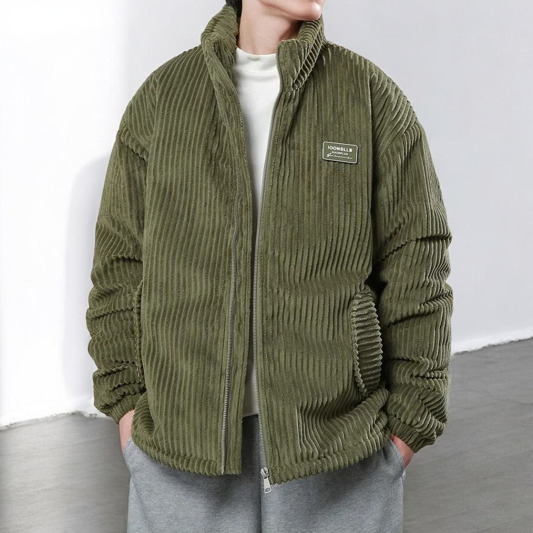 Corduroy puffer jack