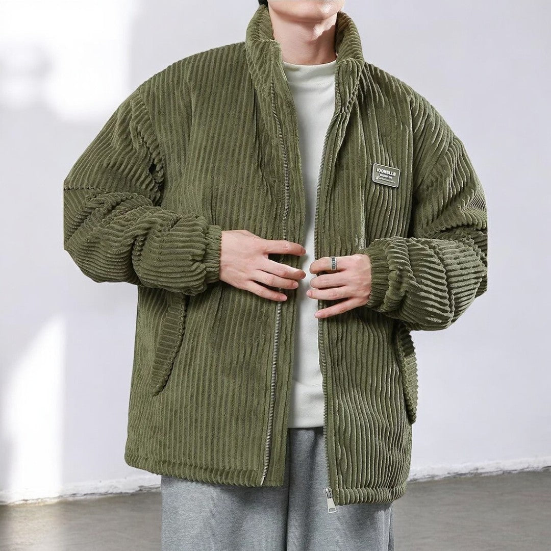 Corduroy puffer jack